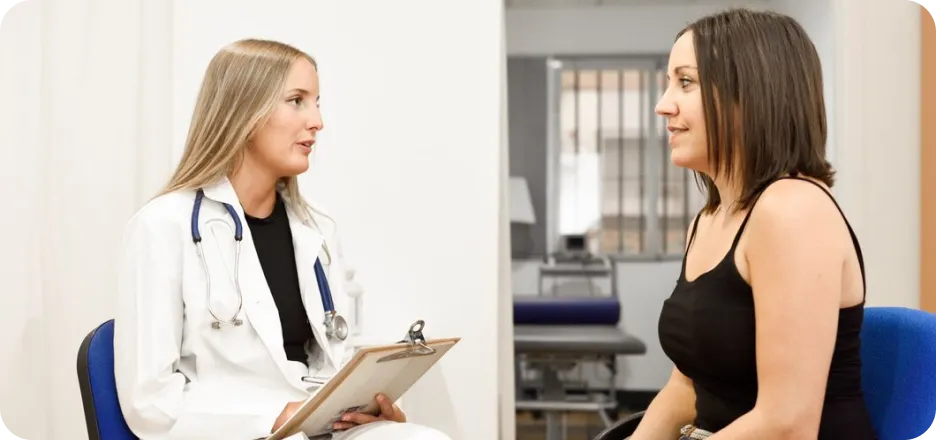 Provider meeting with a patient